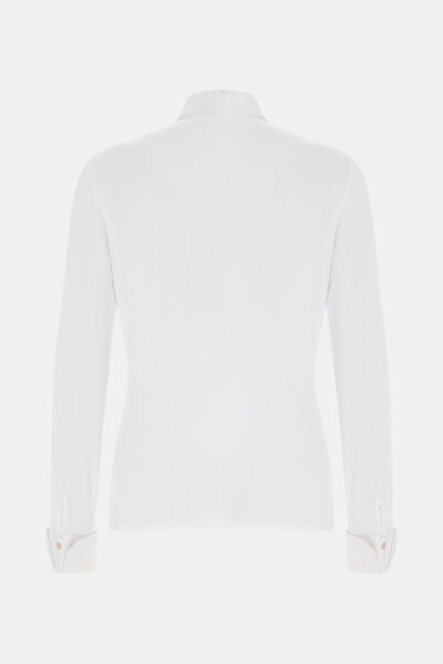 WHITE V NECK LONG SLEEVE BLOUSE 5