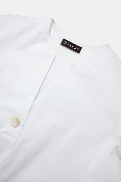 WHITE 3/4 SLEEVES SHIRT 3