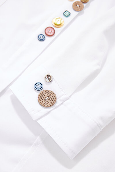 WHITE 3/4 SLEEVES SHIRT 10
