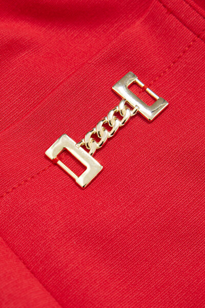 RED STRAIGHT CUT TROUSERS 8