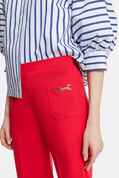RED STRAIGHT CUT TROUSERS 4