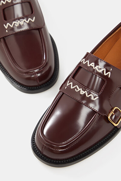 MAROON LEATHER SHOE 4
