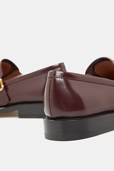MAROON LEATHER SHOE 5