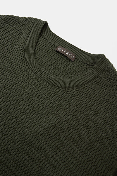 KHAKI BASIC / ROUND NECKLINE TRICOT 3