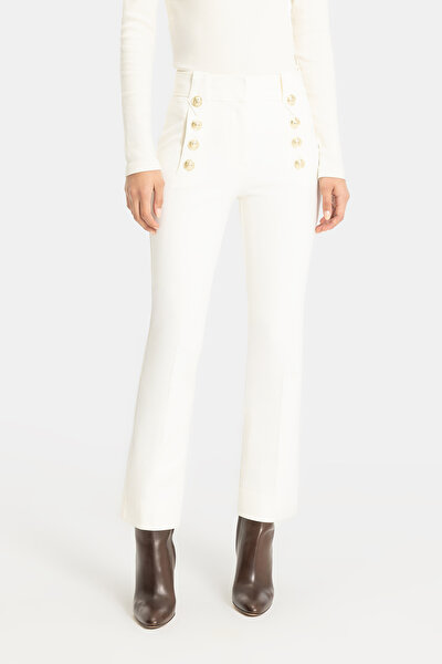 WHITE STRAIGHT CUT TROUSERS 3