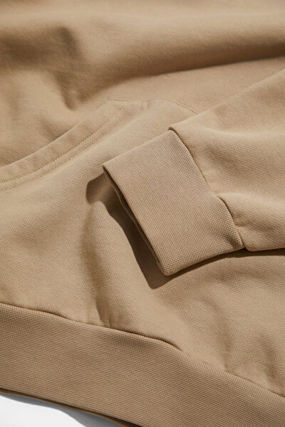 BEIGE RELAX FIT BICYCLE COLLAR SWEATSHIRT 5