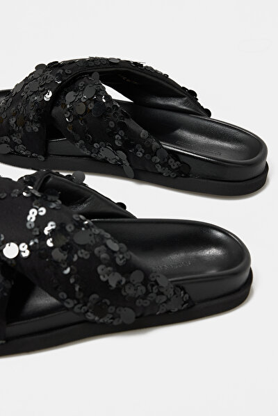 BLACK LEATHER SLIPPER 5