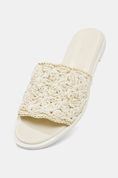 ECRU LEATHER SLIPPER 5