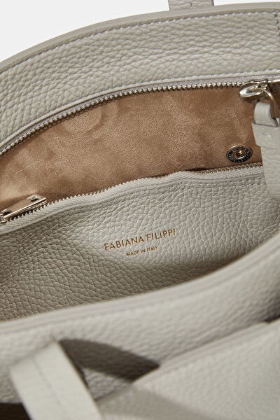 LIGHT GREY LEATHER BAG 8