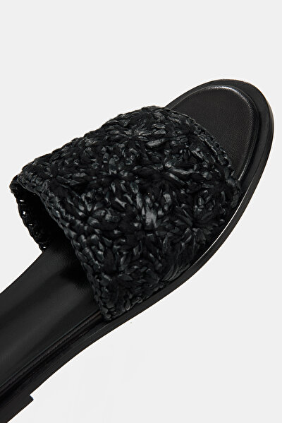 BLACK LEATHER SLIPPER 5