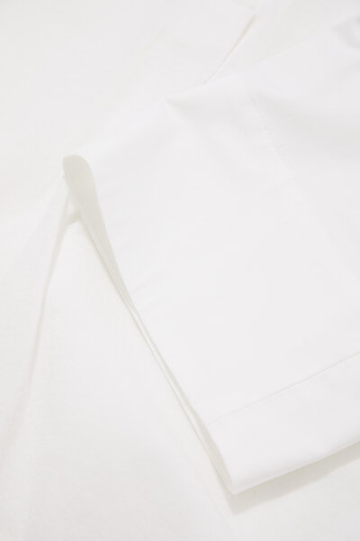 WHITE V NECK 3/4 SLEEVES BLOUSE 5