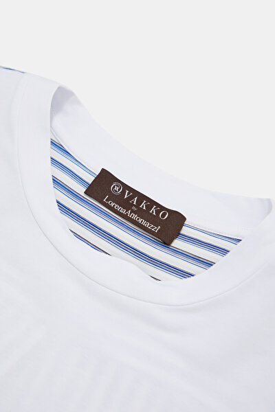 BLUE BASIC / ROUND NECKLINE SHORT SLEEVE BLOUSE 3