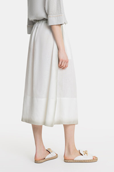 KHAKI DEGRADE DESIGN MIDI SKIRT 3