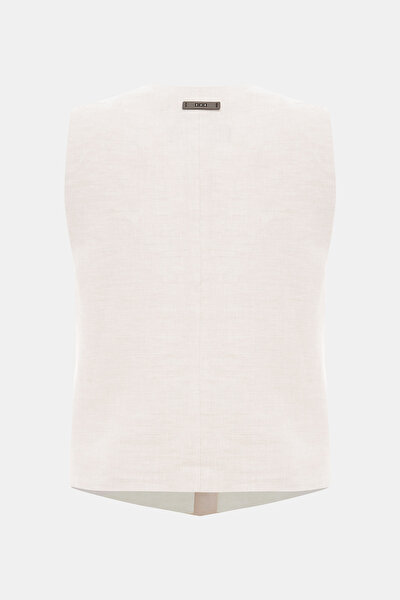 CREAM V NECK VEST 9
