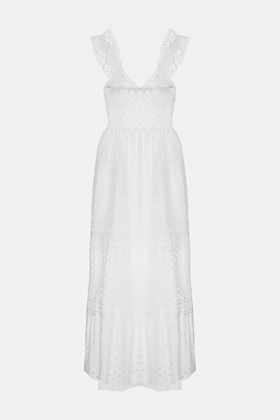 WHITE SLEEVELESS SUSPENDER DRESS 5