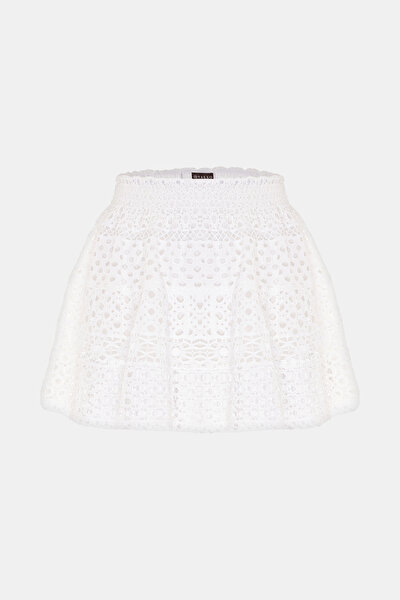 WHITE LACY MINI SKIRT 4