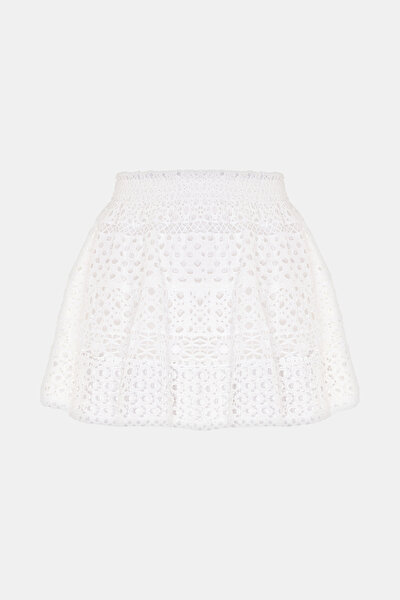 WHITE LACY MINI SKIRT 5