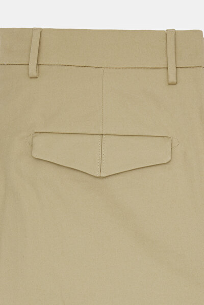 BEIGE PLAIN DIAGONAL TROUSERS 3