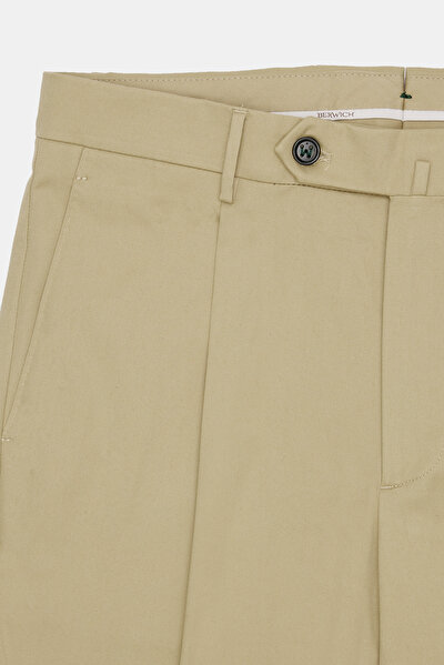 BEIGE PLAIN DIAGONAL TROUSERS 4