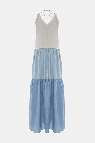LIGHT BLUE SLEEVELESS SUSPENDER DRESS 8