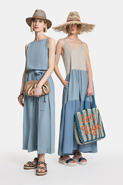 LIGHT BLUE SLEEVELESS SUSPENDER DRESS 5