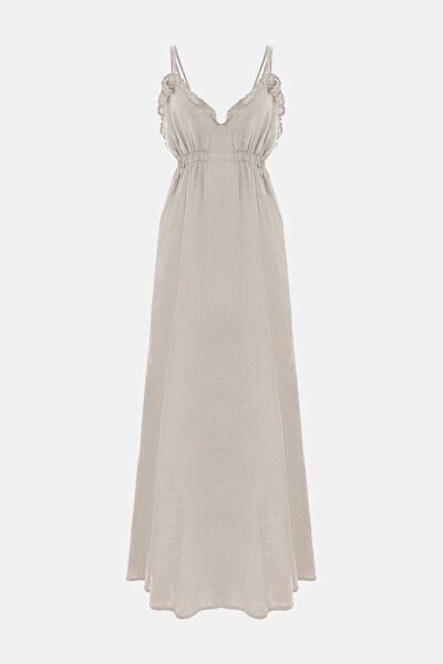NATURAL SLEEVELESS SUSPENDER DRESS 5