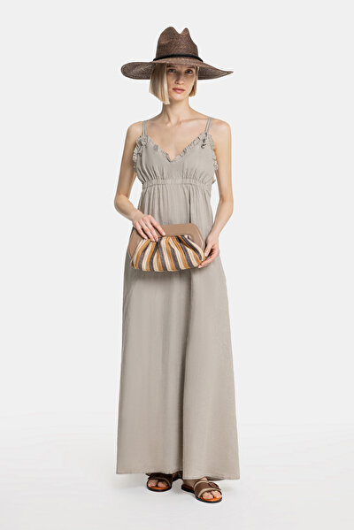 NATURAL SLEEVELESS SUSPENDER DRESS 4
