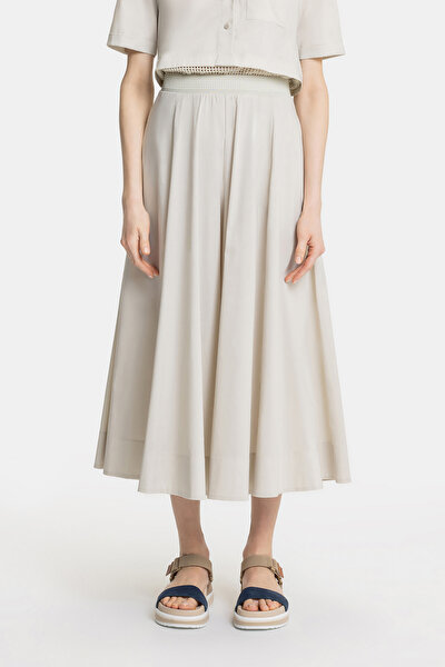 BEIGE WIDE LEG TROUSERS 3