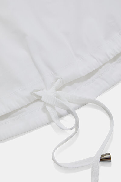 WHITE PLUNGE NECKLINE 3/4 SLEEVES BLOUSE 5