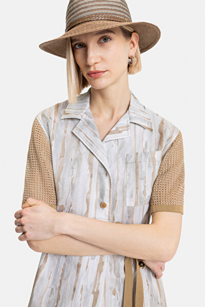 TAN SHORT SLEEVE DRESS 5