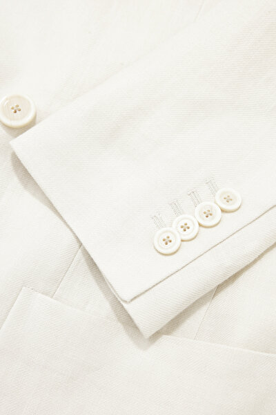 LIGHT BEIGE SURPLICE NECKLINE (CROSS-OVER NECKLINE) JACKET 9