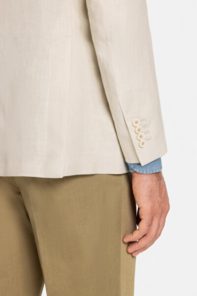 LIGHT BEIGE SURPLICE NECKLINE (CROSS-OVER NECKLINE) JACKET 3