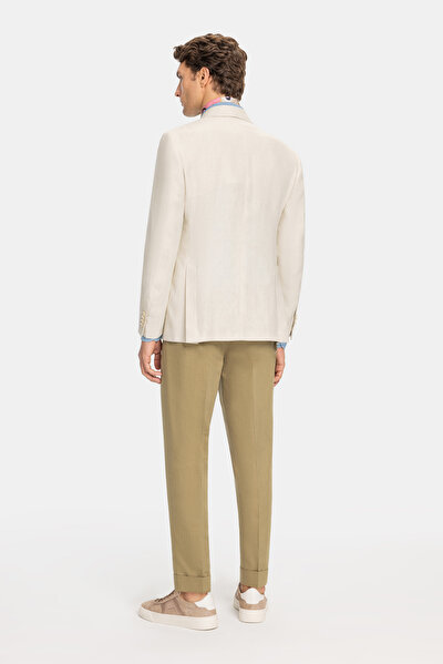 LIGHT BEIGE SURPLICE NECKLINE (CROSS-OVER NECKLINE) JACKET 4