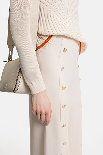 ECRU WIDE LEG TROUSERS 4