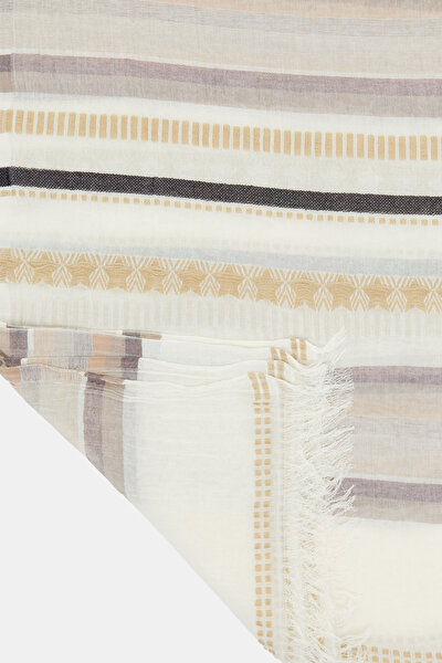 BLACK STRIPED PATTERNED SHAWL 3