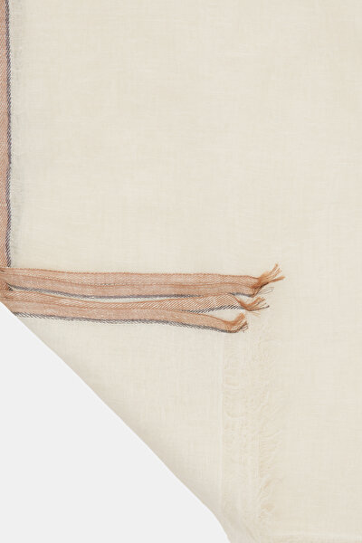 BROWN COTTON/LINEN SHAWL 3