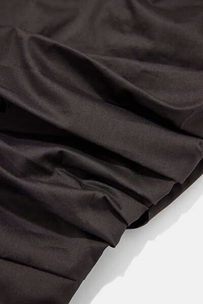 DARK BROWN ASYMMETRIC SLEEVELESS BLOUSE 4