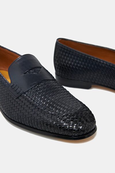 NAVY BLUE LEATHER SHOES 4