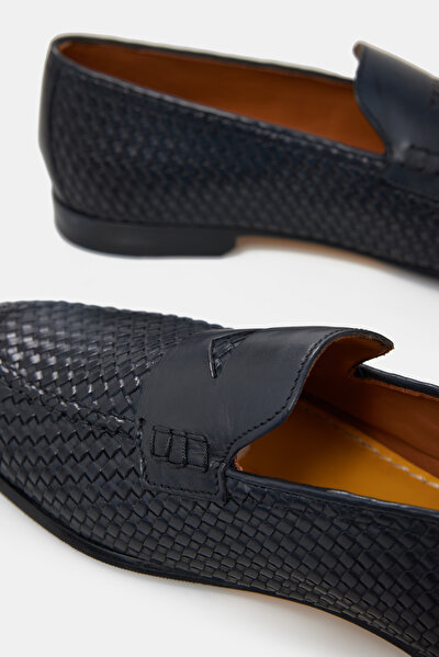 NAVY BLUE LEATHER SHOES 5