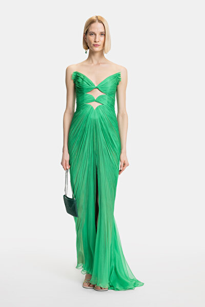 EMERALD GREEN SLEEVELESS DRESS 3