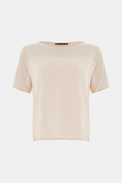 BEIGE BOAT NECK TRICOT 4