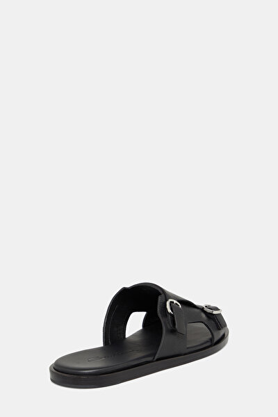 BLACK LEATHER SLIPPER 3