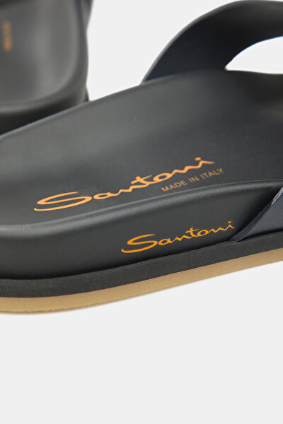 NAVY BLUE LEATHER SLIPPER 5