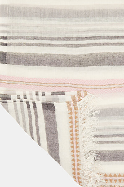 PINK STRIPED PATTERNED SHAWL 4