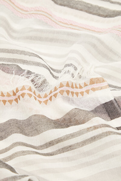 PINK STRIPED PATTERNED SHAWL 5