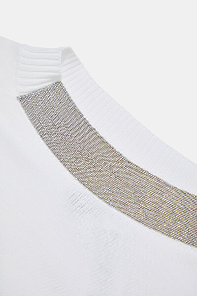WHITE BASIC / ROUND NECKLINE TRICOT 3