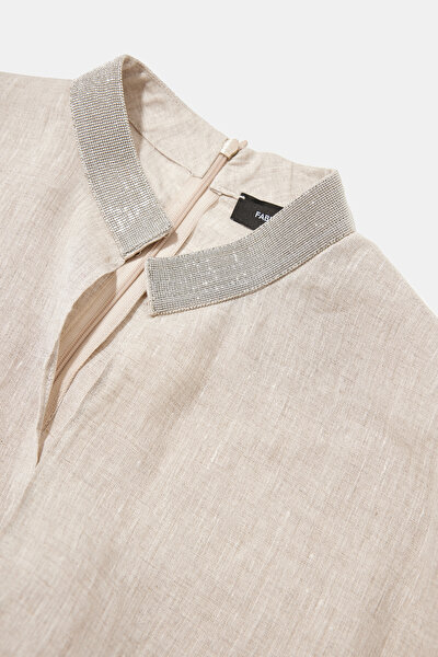 NATURAL SHORT SLEEVE DRESS 3