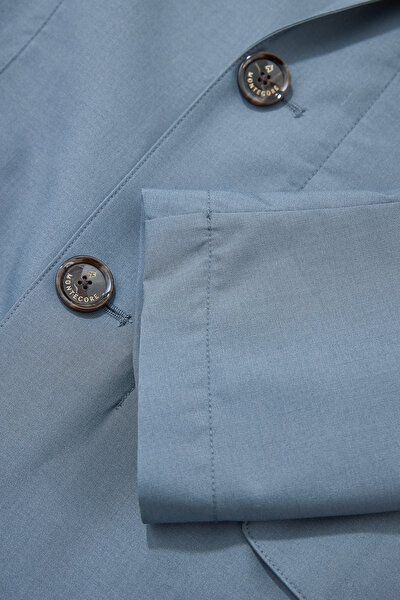 BLUE WOOL/SILK COAT 8