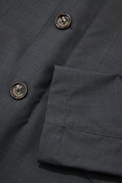 GREY WOOL/SILK COAT 5