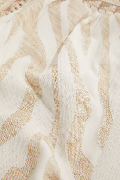 BEIGE DESIGN FILLED WIDE LEG TROUSERS 4